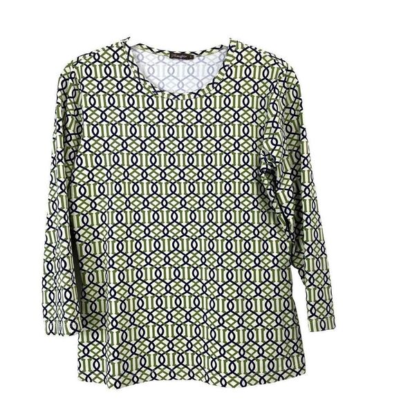 J.‎ McLaughlin Catalina cloth geometric print blouse top Sz S - Picture 1 of 6
